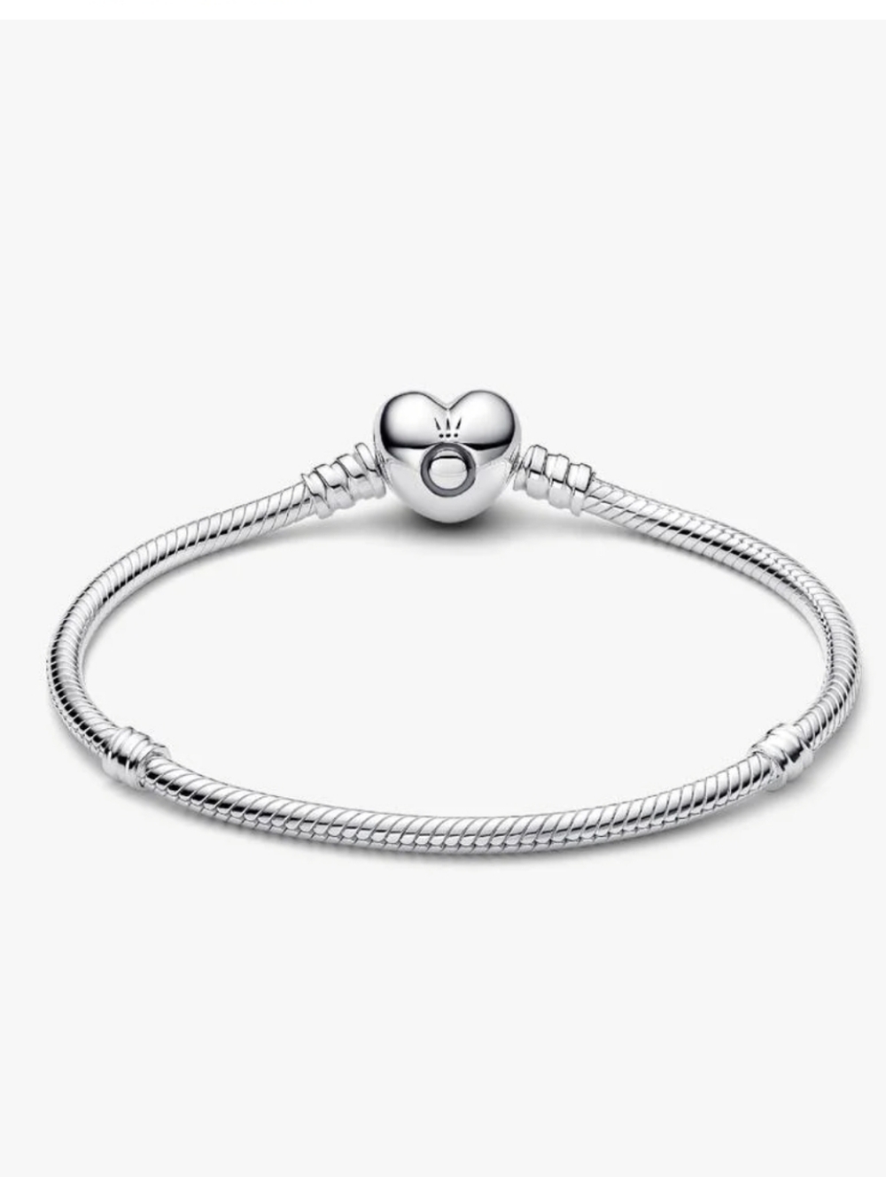 Pandora Silver Heart Clasp Snake Chain Bracelet